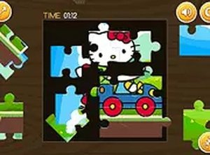 Hello Kitty Car Jigsaw Puzzle Game