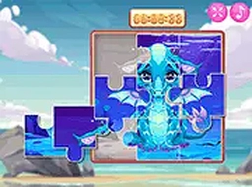 Cute Unicorns and Dragons Puzzle Online Game