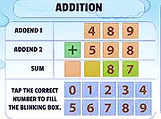 Addition Practice Math Puzzle Game